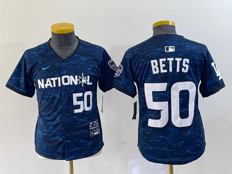 Youth Los Angeles Dodgers #50 Mookie Betts Number Royal 2023 All star Cool Base Stitched Jersey->chicago bears->NFL Jersey